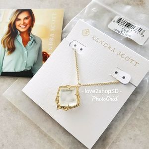 Kendra Scott Kacey Ivory Mother of Pearl adjustable necklace 14k gold plate NWT